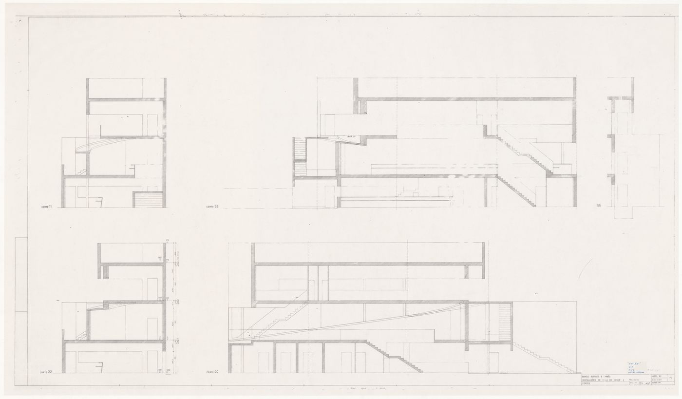 Sections for Banco Borges & Irmão II [Borges & Irmão bank II], Vila do Conde, Portugal