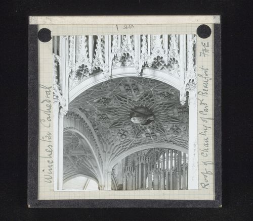 View of ceiling of chantry of Bishop Beaufort, Winchester Cathedral, Winchester, Hampshire, England