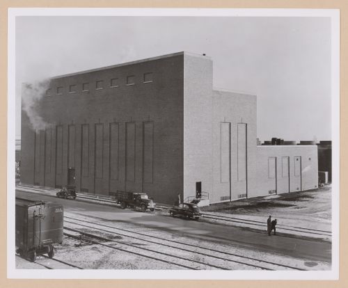 View of the east and south [?] façades of the Boiler House, Ford Motor Company Willow Run Bomber Assembly Plant, Willow Run, Michigan