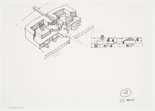 Bibliothèque de France, Paris, France: axonometric and elevation