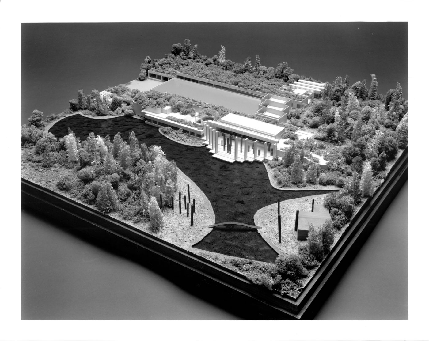 Presentation model, building and site, Museum of Anthropology, University of British Columbia, Vancouver, British Columbia