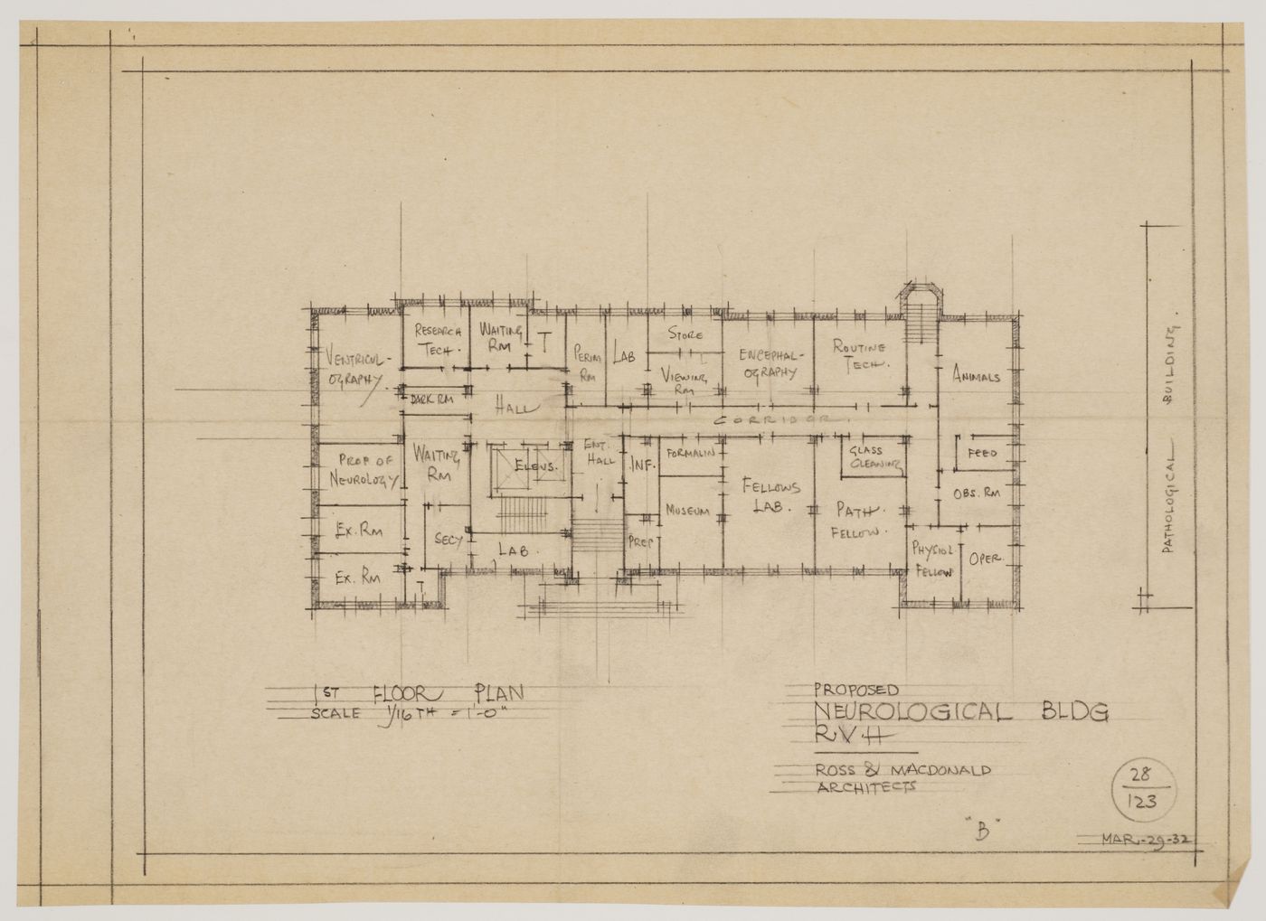 Montréal Neurological Institute, Montréal, Québec: first floor plan