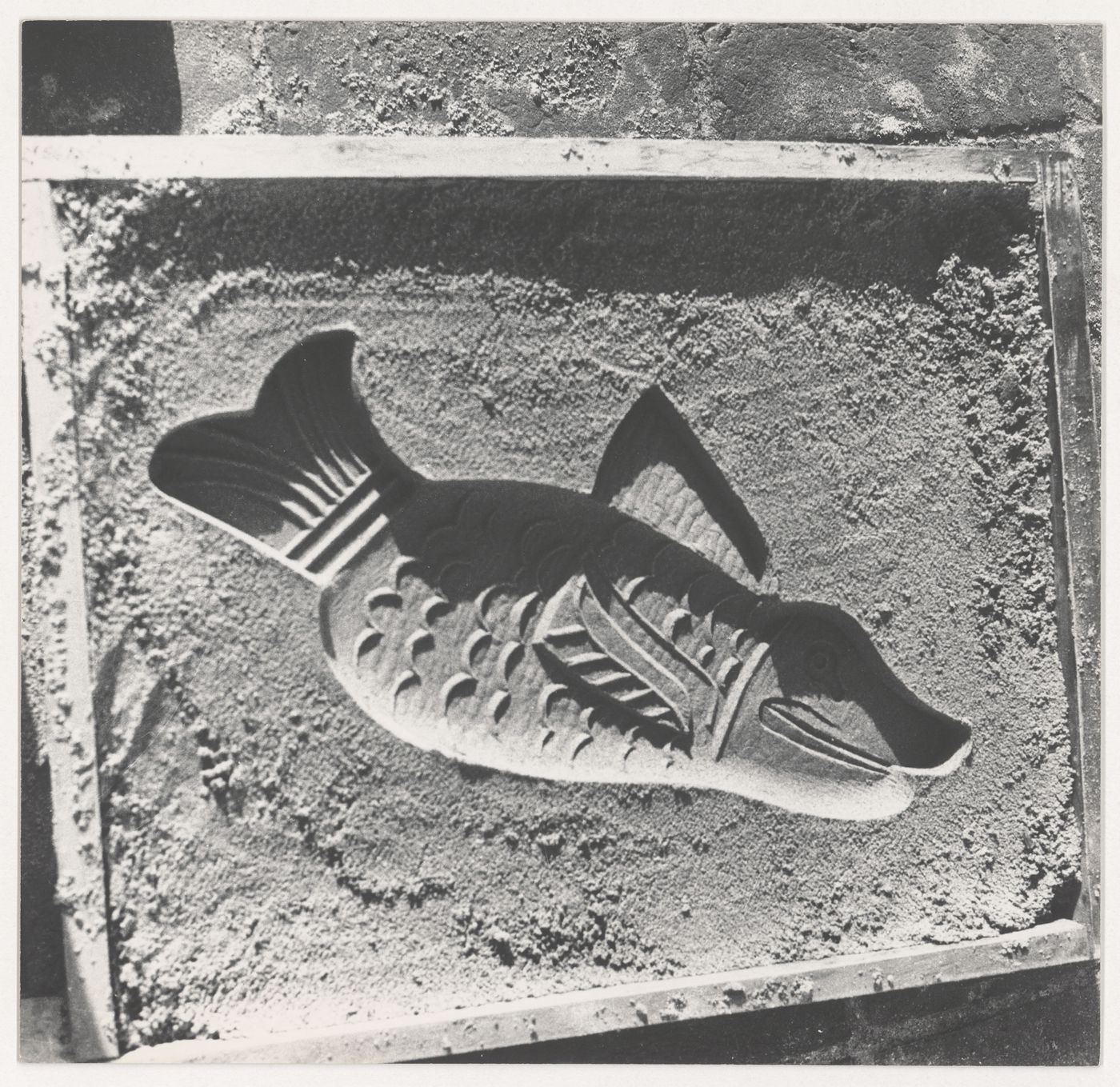 View of a bas-relief of a fish sign by Le Corbusier, Chandigarh, India