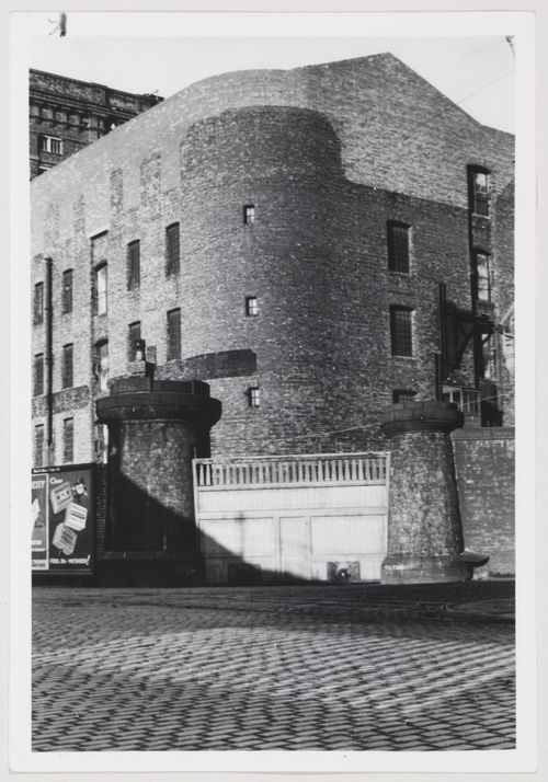 View of brick warehouse, Liverpool