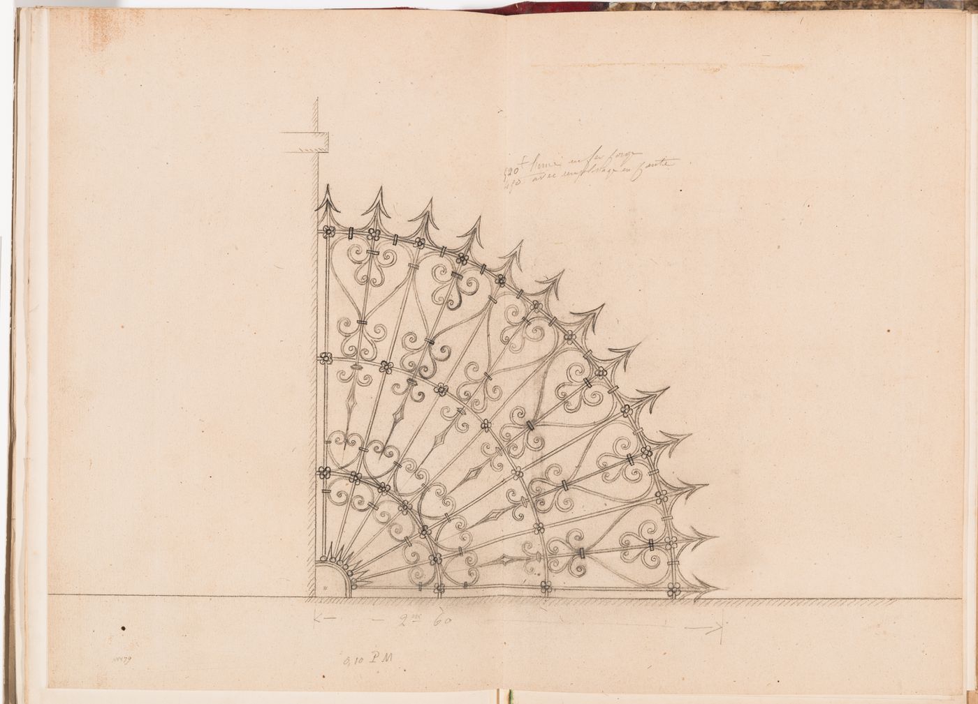 Elevation for the "grilles de défense", Hôtel Soltykoff