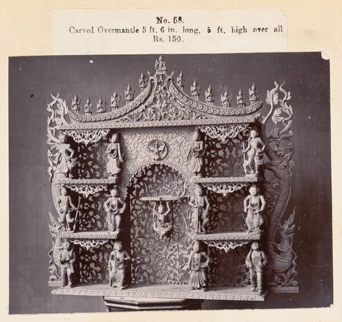 View of an overmantel, F. Beato Limited, C Road, Mandalay, Burma (now Myanmar)