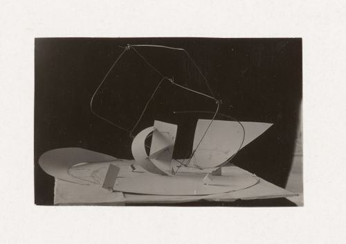 Photograph of a student model on the topic "Organization of Space over a Horizontal Surface (Rectangular, Square, Round)" for the "Space" course at the Vkhutemas (Higher State Artistic Technical Studios), Moscow