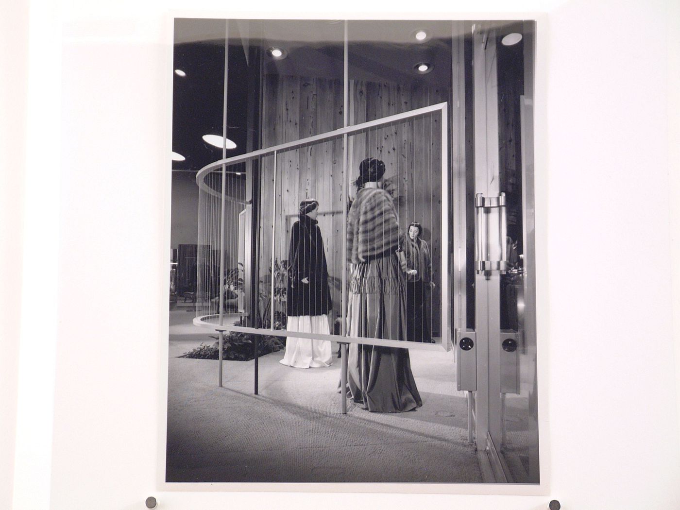 Interior view of the fur department in Ohrbach's in the Prudential Insurance Co. building, Los Angeles, California, United States