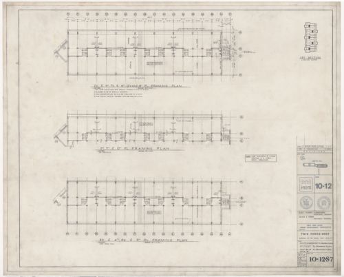Framing plans for Twin Parks West, Site 10-12, Bronx, New York