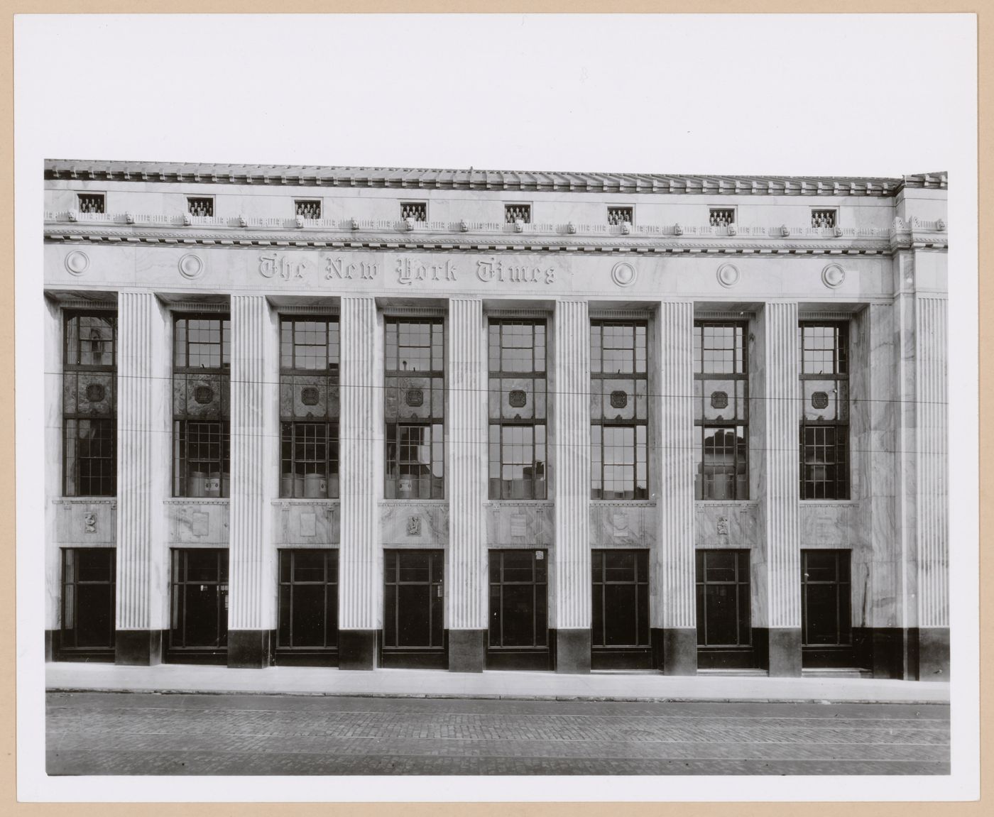 View of the principal façade of the New York Times Building, New York City, New York