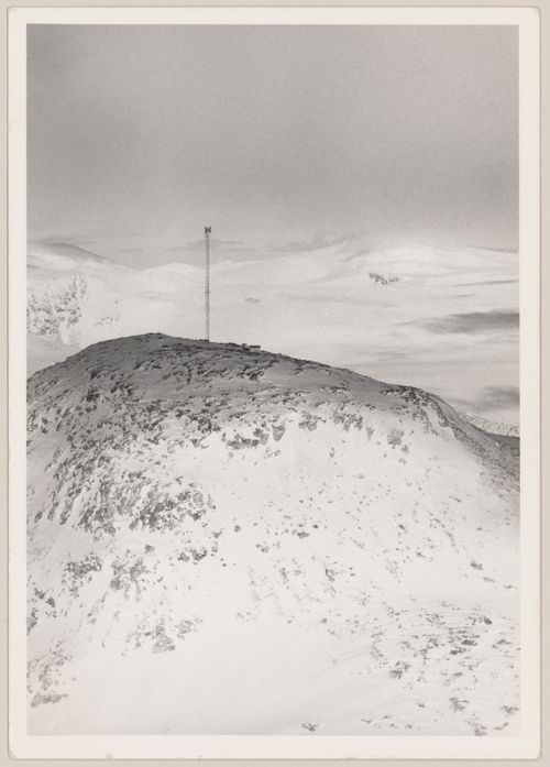 Aerial view of DEW Line radar station FOX-C, Ekalugad Fiord, Nunavut, Canada