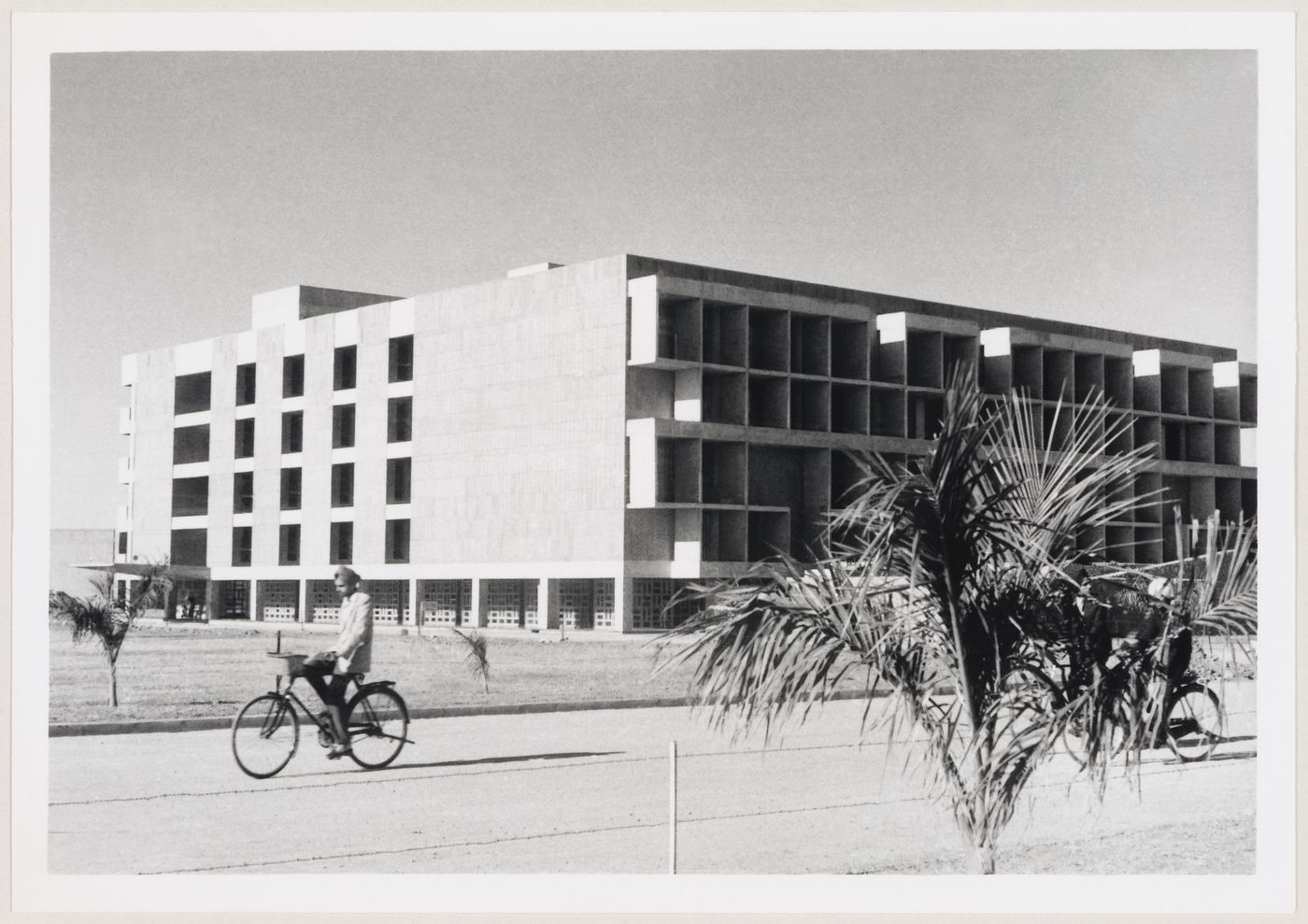 University Library façade with the main entrance, Punjab University, Chandigarh, India