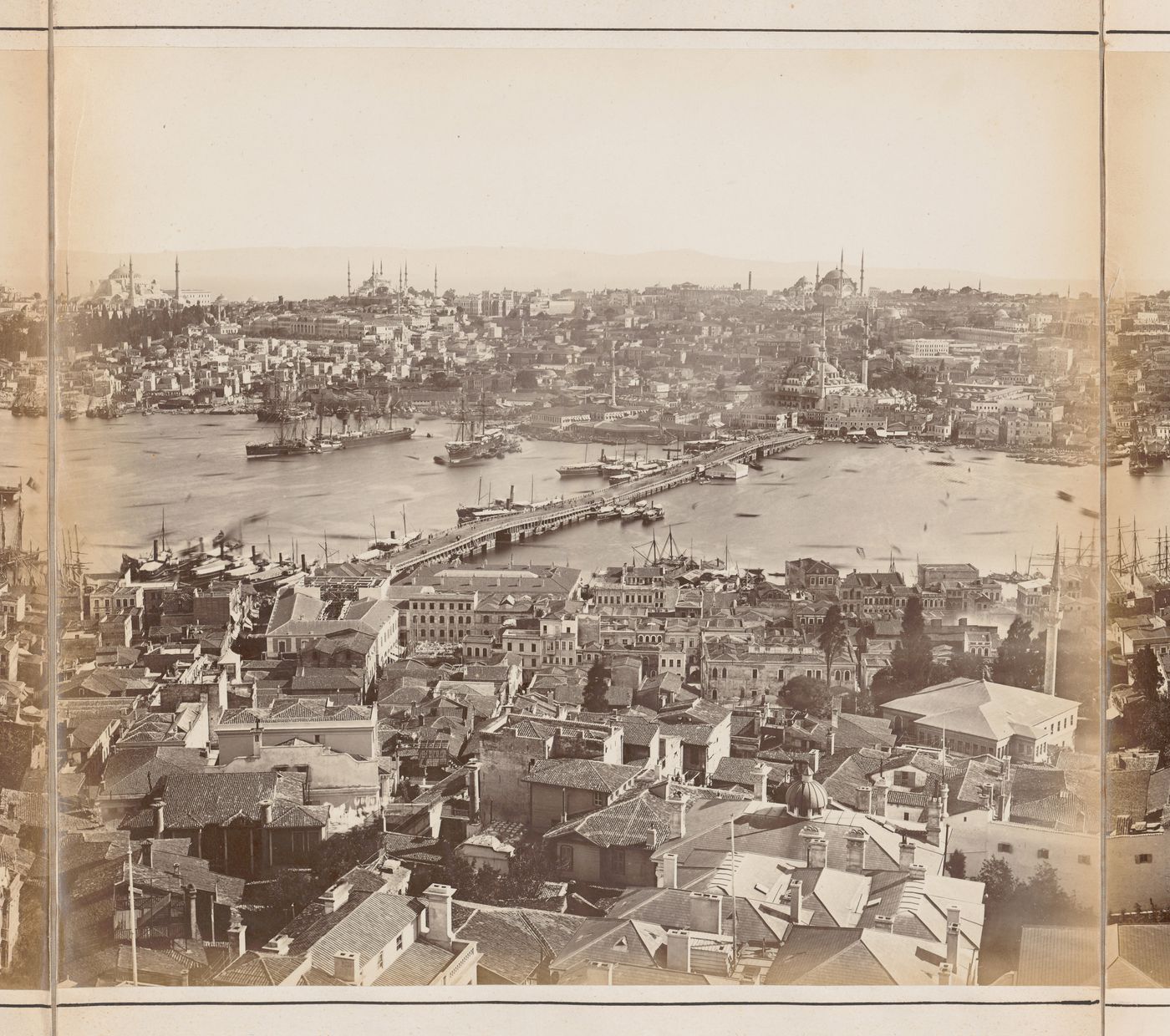 Section of a panorama of Constantinople (now Istanbul, Turkey) from the Galata Tower