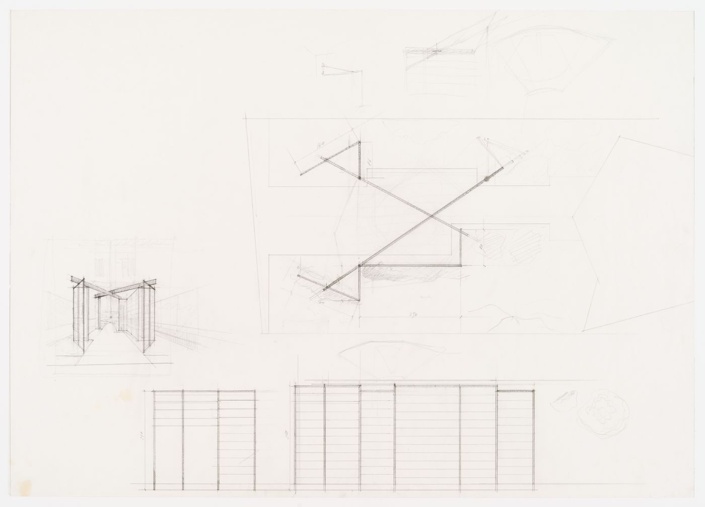 Structure for rose trees in the garden for Casa Frea, Milan, Italy