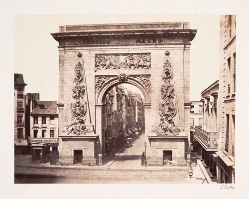 View of the Porte Saint-Denis, facing north or south, Paris, France