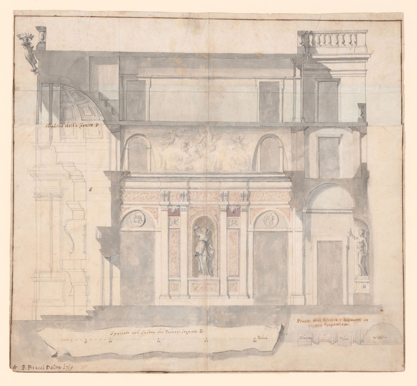 Section of the casino of the Villa Sacchetti near Ostia