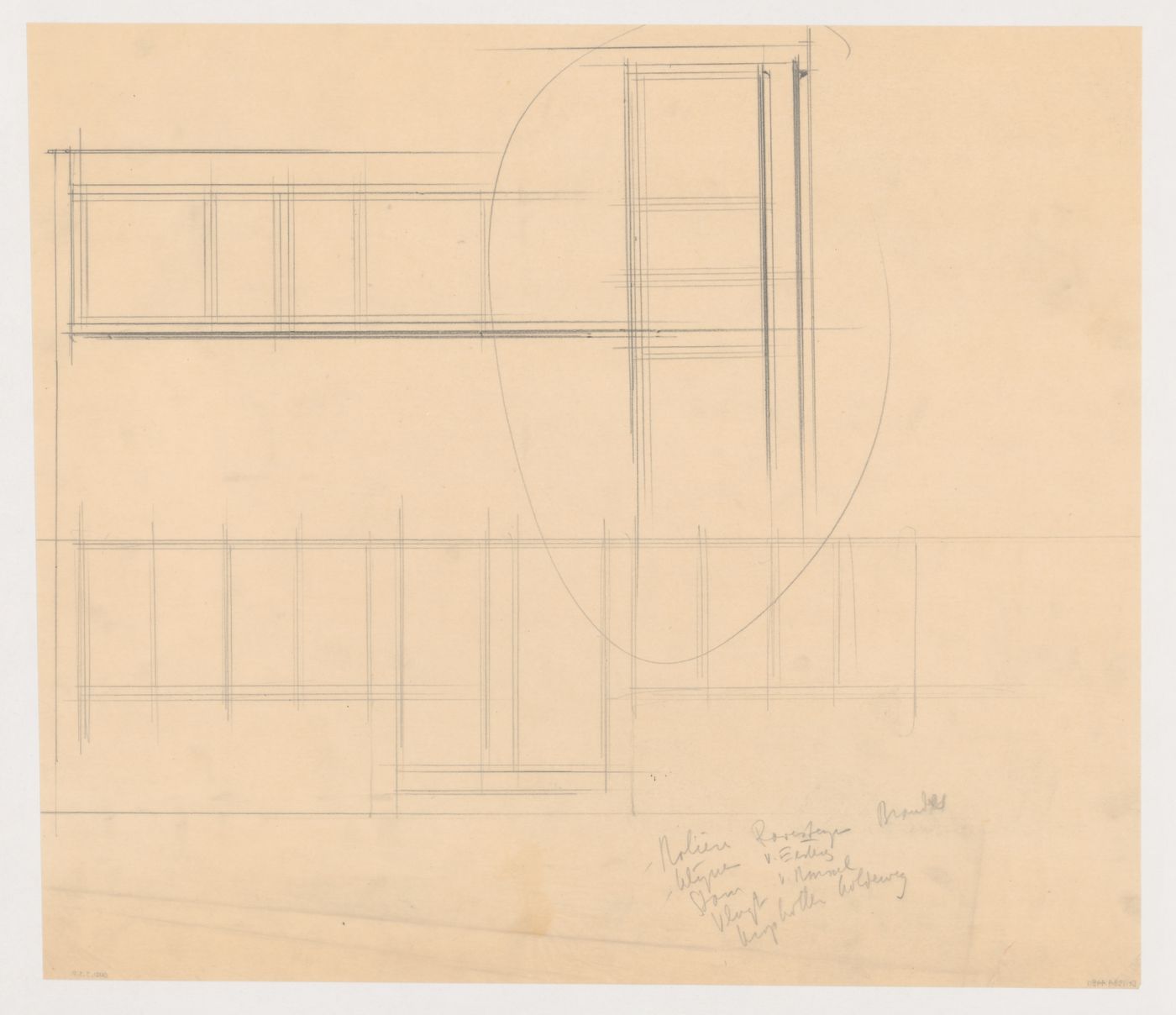 Partial elevations for windows for Kiefhoek Housing Estate, Rotterdam, Netherlands