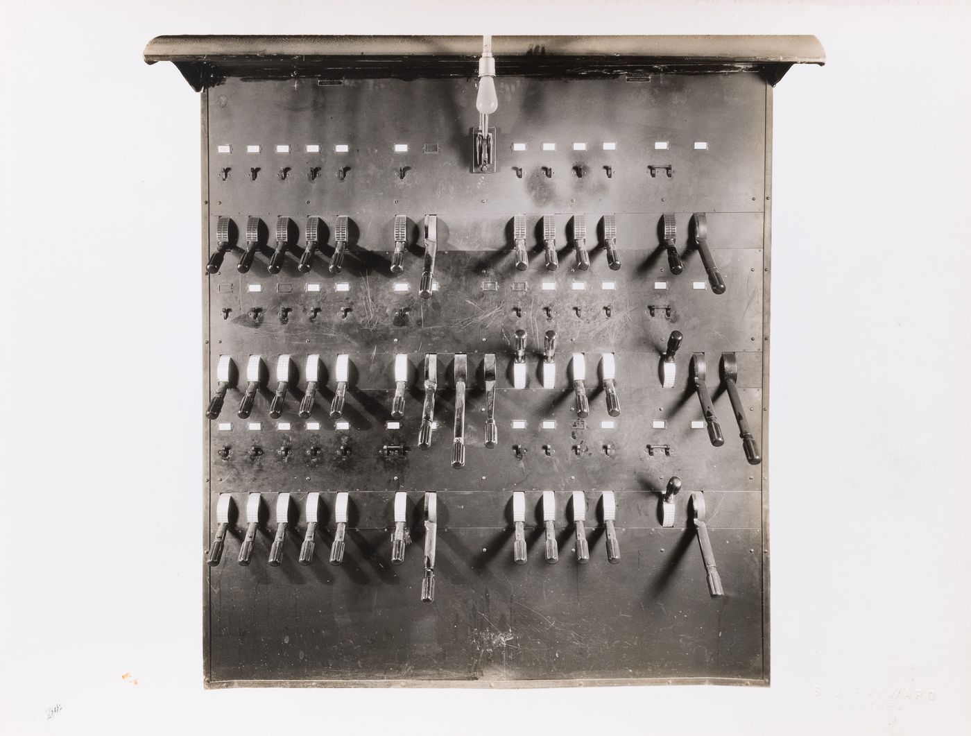View of a panelboard for stage [?] lighting, Théâtre Outremont, 1248 avenue Bernard Ouest, Outremont, Québec