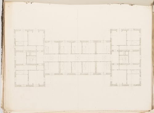 Project no. 4 for a country house for comte Treilhard: Second floor plan