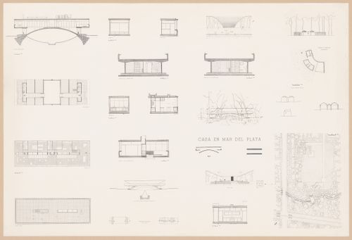 Floor plans, elevations, sections, and perspectives for Casa sobre el arroyo, Mar del Plata, Argentina