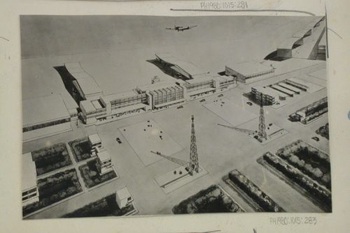 View of a drawing showing a project for an airport