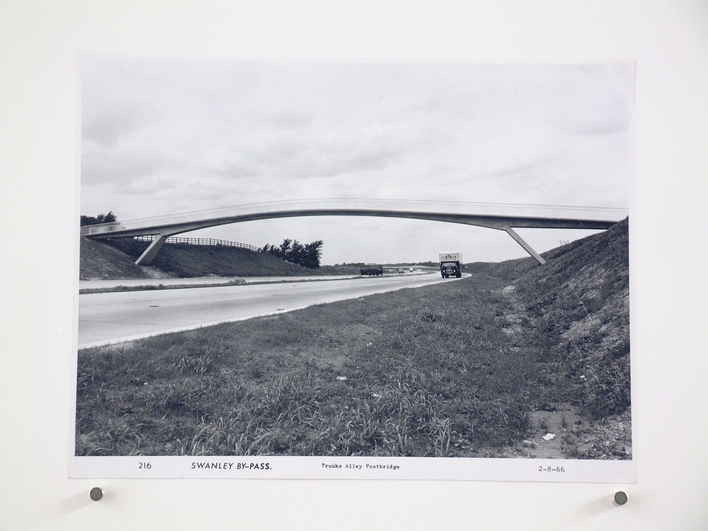 View of Trunks Alley footbridge, during construction of the Swanley Bypass, England