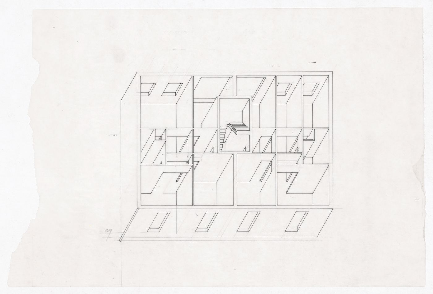 Axonometric view for Recuperação da Área do Campo di Marte, Giudecca, Italy