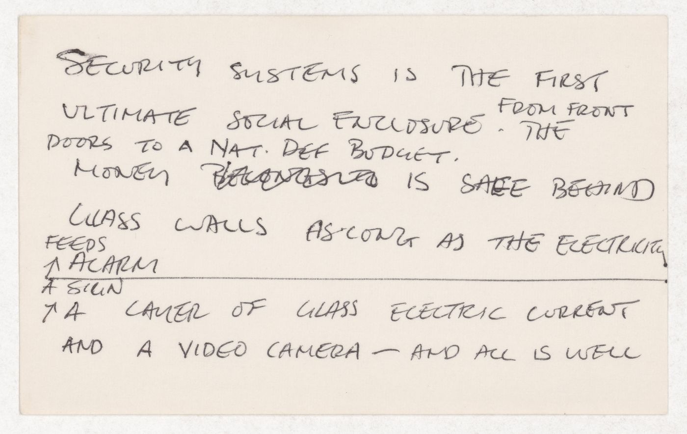 Security systems is the first ultimate social enclosure...