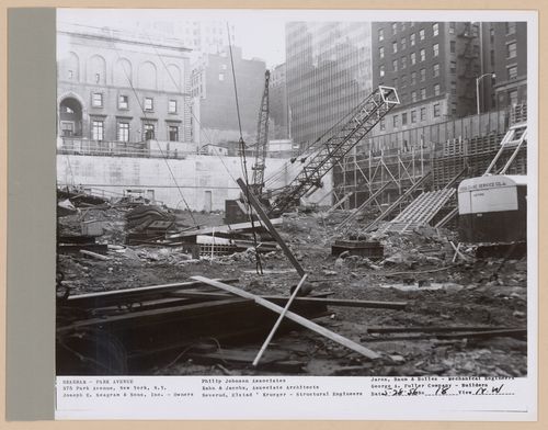 Seagram building under construction, 375 Park avenue, New York, N.Y., north-west view