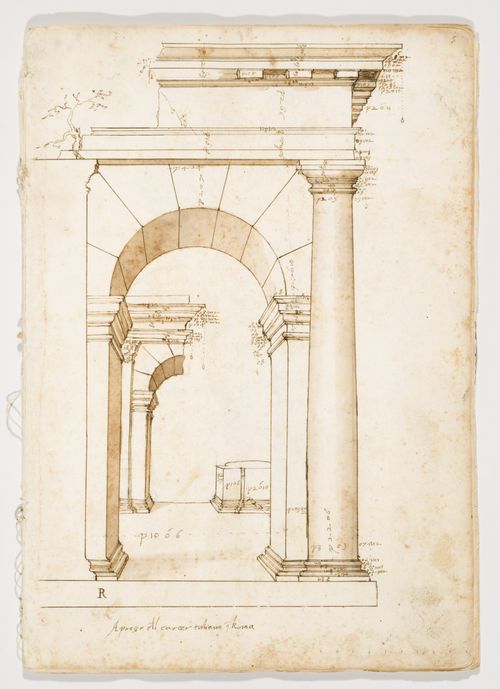 Perspectival view of the Arcades in the Forum Holitorium, Rome