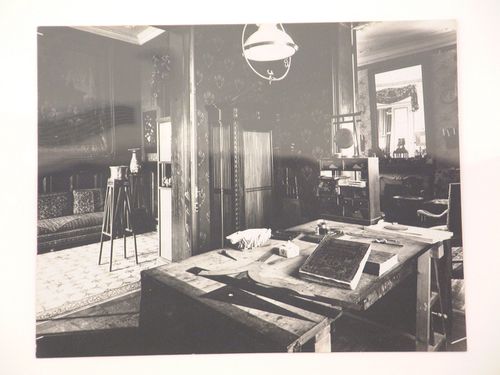 House interior showing workbench and tools