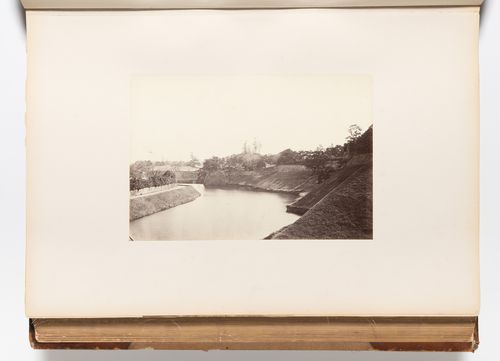 View of the outer moat of Edojo [Edo Castle], Edo (now Tokyo), Japan