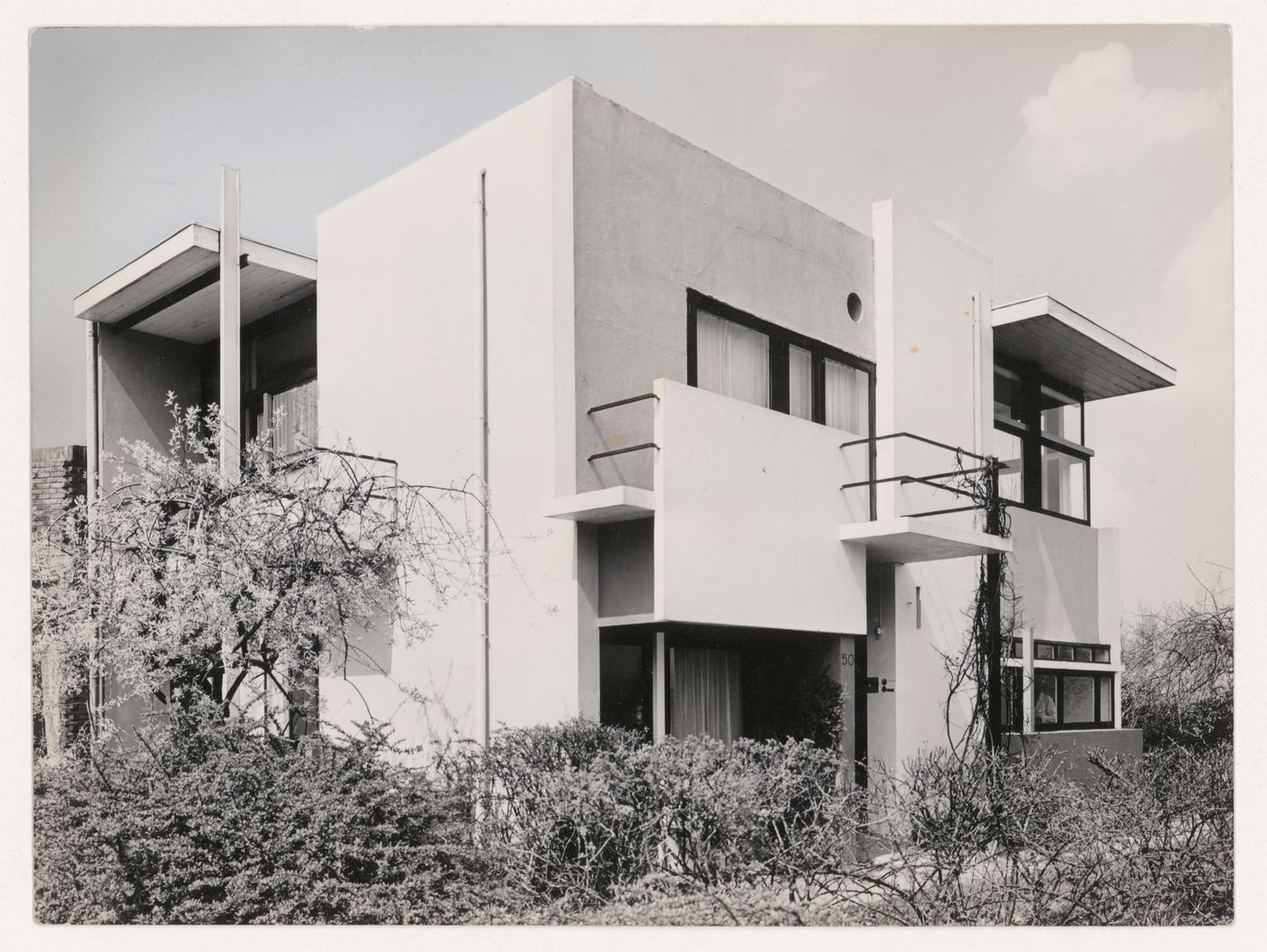 Exterior view of the southeast façade of Schröder House, Utrecht, Netherlands