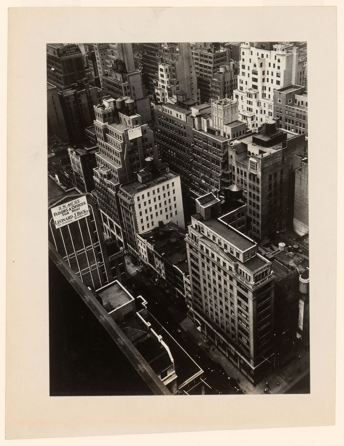 View looking down on 2 West 46th Street, New York City, New York