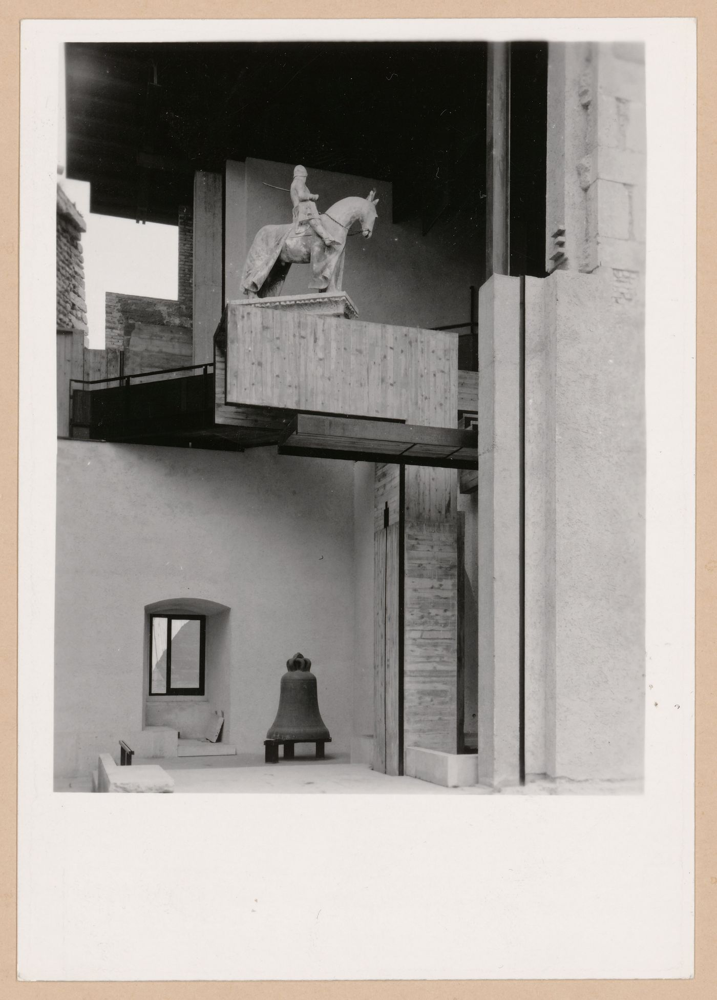 View of the Can Grande della Scala Statue, from the ground floor, Museo di Castelvecchio, Verona, Italy