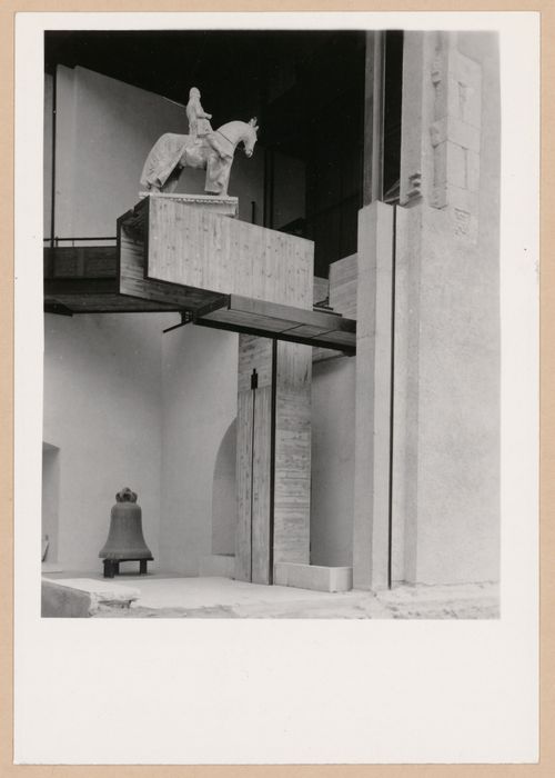 View of the Can Grande della Scala Statue, from the ground floor, Museo di Castelvecchio, Verona, Italy