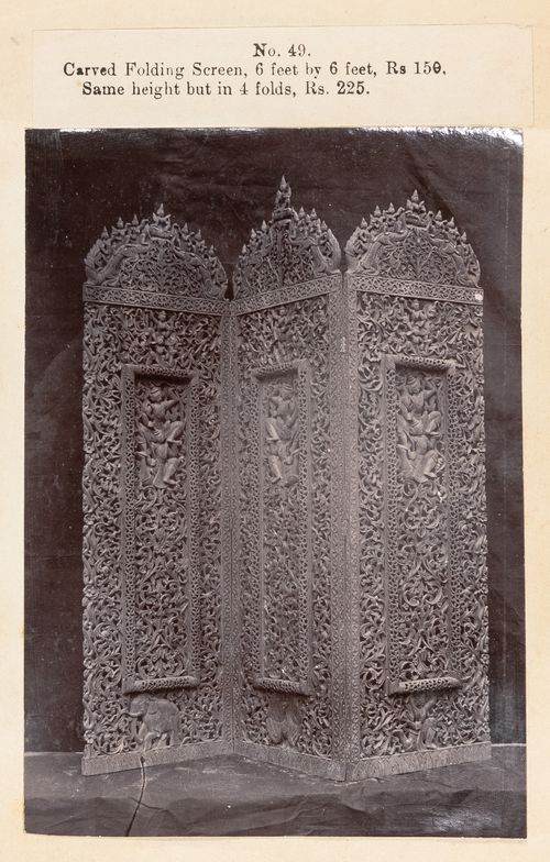 View of a screen, F. Beato Limited, C Road, Mandalay, Burma (now Myanmar)