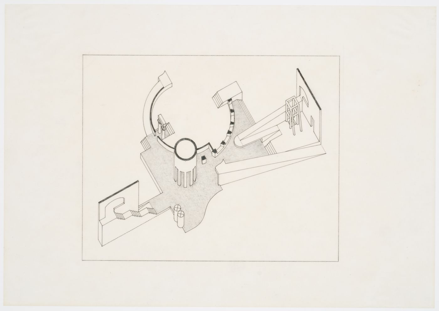 Staatsgalerie, Stuttgart, Germany: Bird's eye axonometric