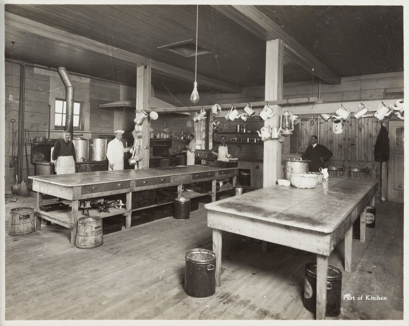 Interior view of kitchen at the Energite Explosives Plant No. 3, the Shell Loading Plant, Renfrew, Ontario, Canada