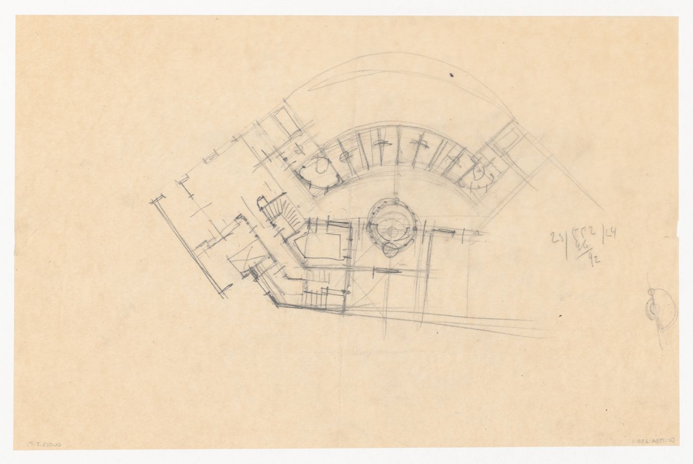 Sketch plan for a city hall for the reconstruction of the Hofplein (city centre), Rotterdam, Netherlands