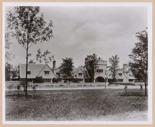 View of the principal façade of the Edsel B. Ford house from across the street, 1100 Lake Shore Road, Grosse Pointe Shores, Michigan