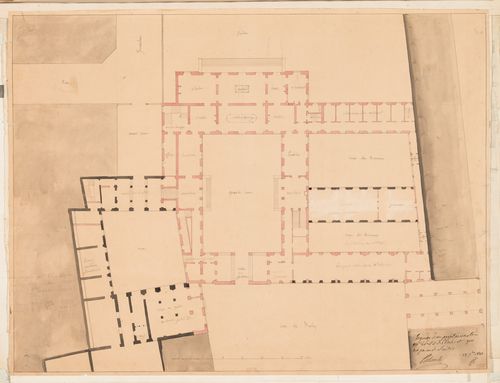 Project for alterations to the Préfecture de police, rue de Jérusalem, Paris: Partial plan for the "rez-de-chausée"