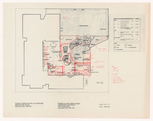 Site plan for Talmud Torah School Playground, Vancouver, British Columbia