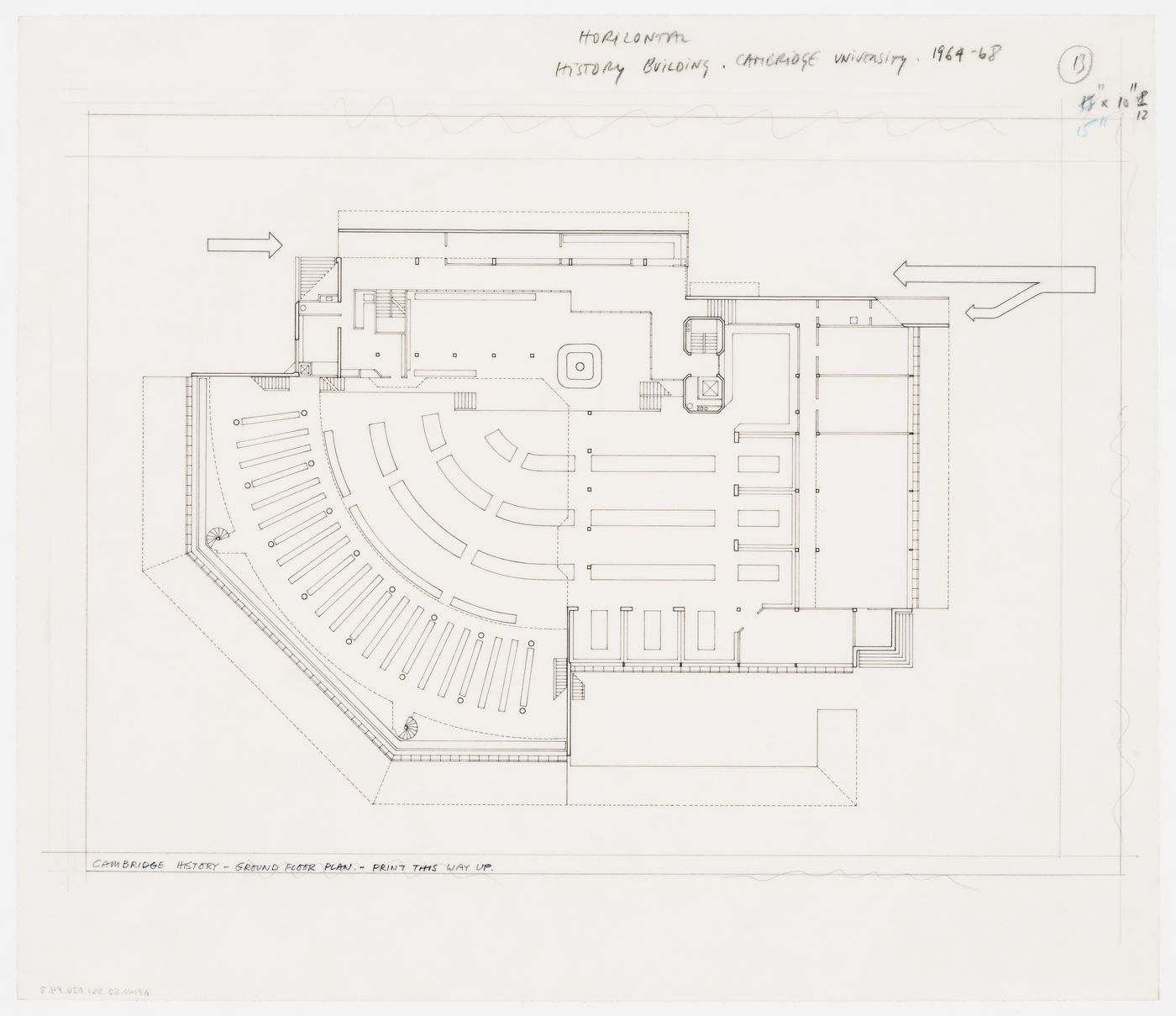 History Faculty Building, University of Cambridge, Cambridge, England: ground floor plan