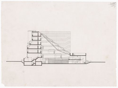 Section for University of Cambridge. History Faculty Building, Cambridge, England