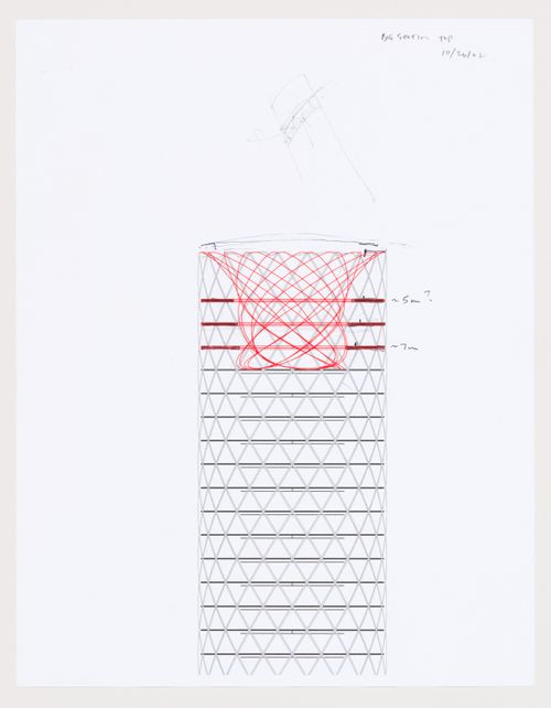 Carbon Tower: study of the section top of the tower