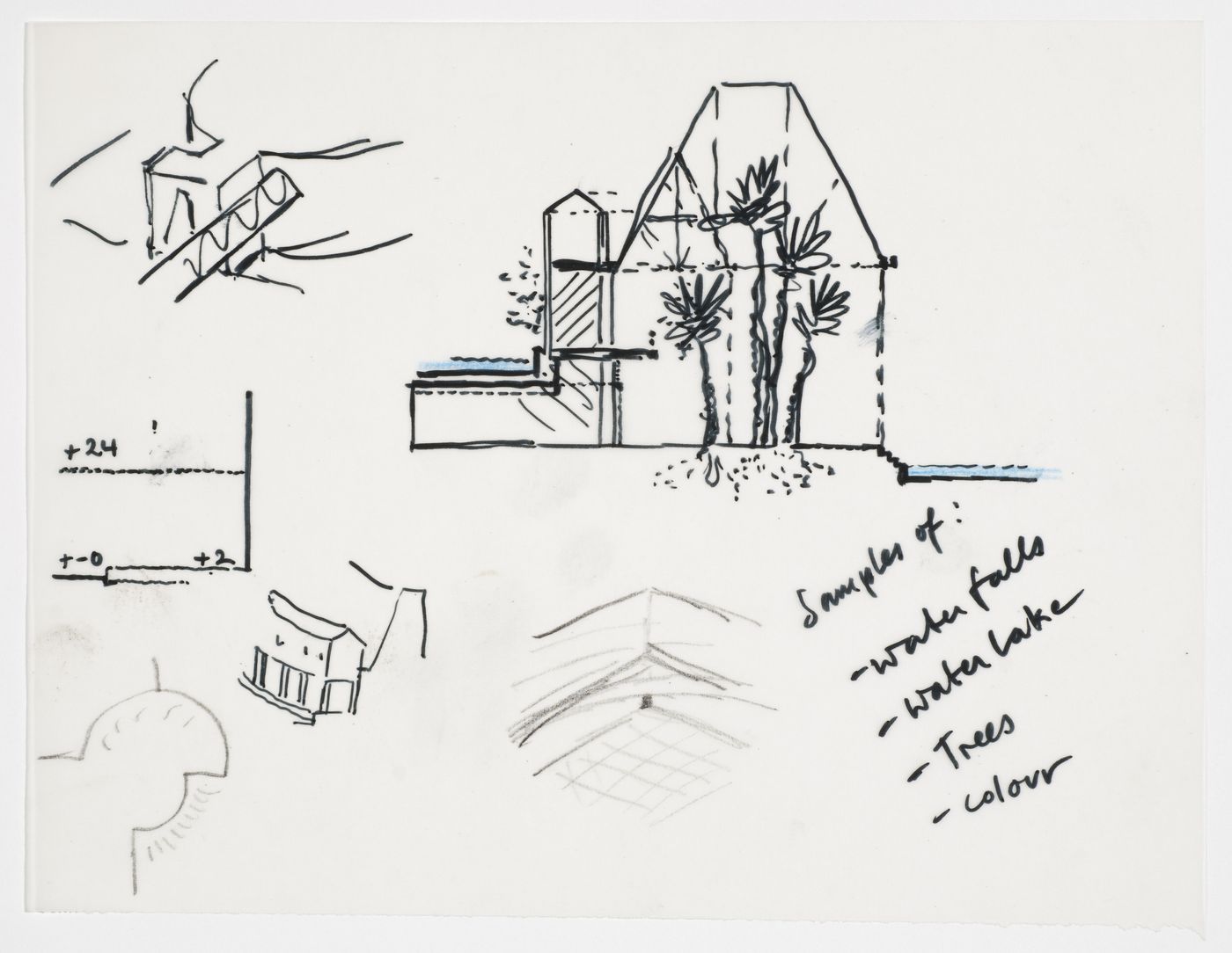 Houston Circle, Houston, Texas: section and sketches