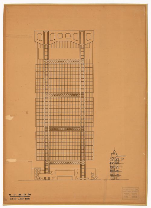 Elevation for Edificio suspendido de oficinas