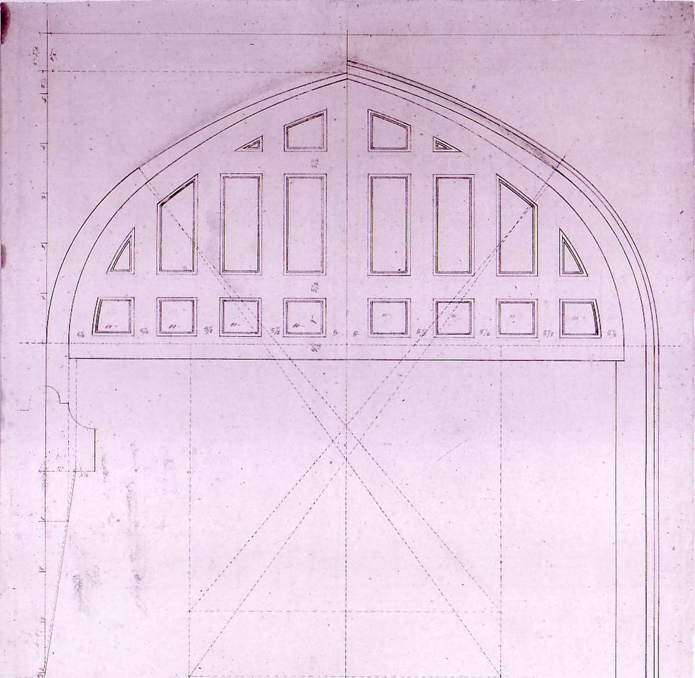 Elevation for a side entrance door for Notre-Dame de Montréal
