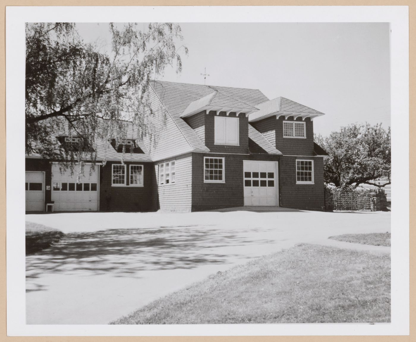 View of the principal façade of the Dexter M. Ferry Farm stables, Unadilla, New York